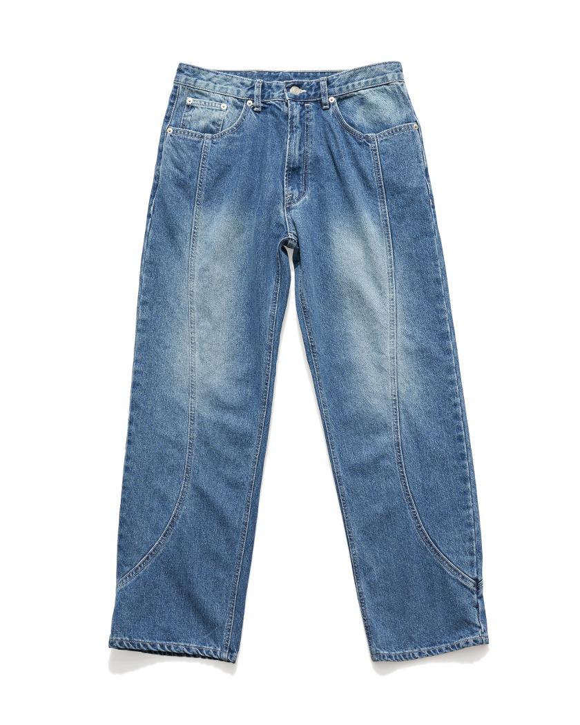 23SS UNAFFECTED TRACK DENIM MIDDLE BLUE