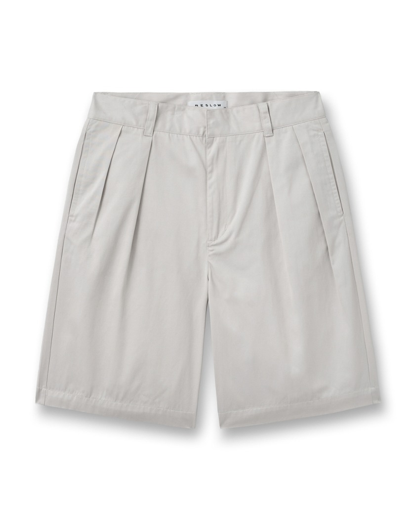 23SS WIDE FIT TWO TUCK SHORTS LIGHT BEIGE