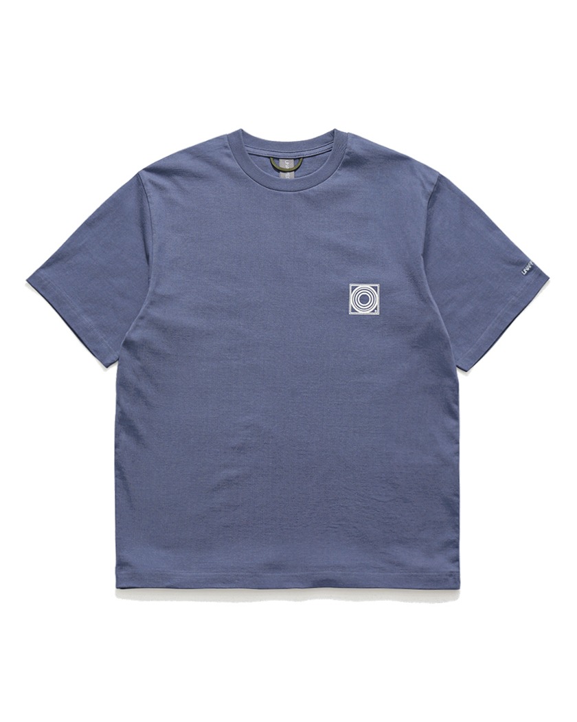 23SS UNAFFECTED BROADCAST BOX T-SHIRT CHARCOAL BLUE
