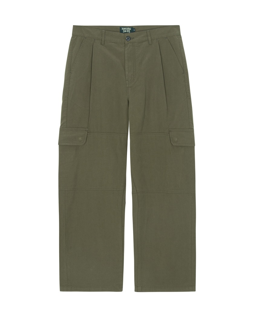 WIDE TAPERED FIT CARGO PANTS KHAKI